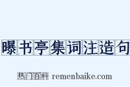 曝书亭集词注造句是什么意思的图片